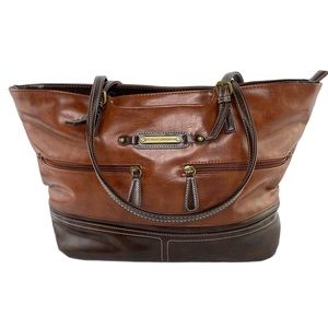 Stone Mountain 2 tone brown large tote bag